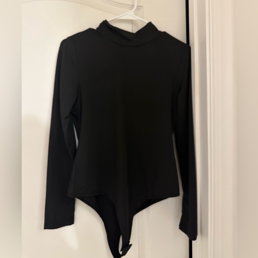 Black bodysuit turtleneck